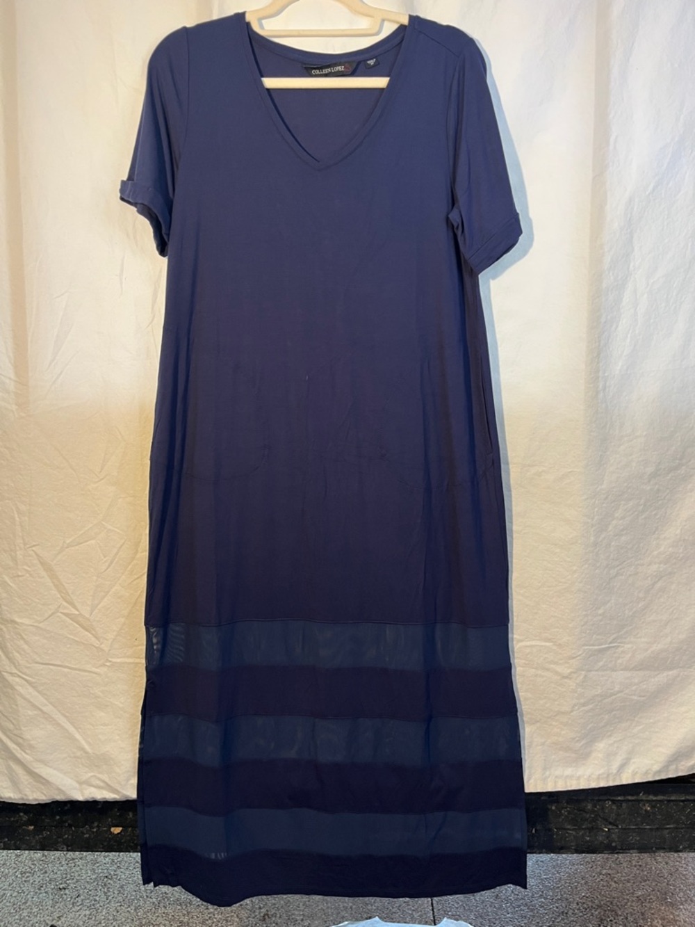 Colleen Lopez Navy V-Neck Maxi NWOT MP